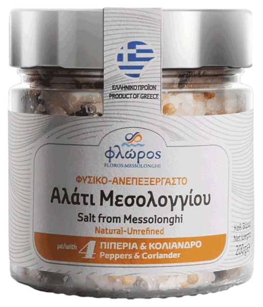 Φλώρος Αλάτι με 4 πιπέρια και κόλιανδρο - Βάζο 200γρ